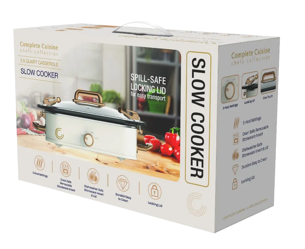 CC-SL35QT-CG-HDL - Complete Cuisine 3.5 Quart Casserole Slow Cooker - Box.webp