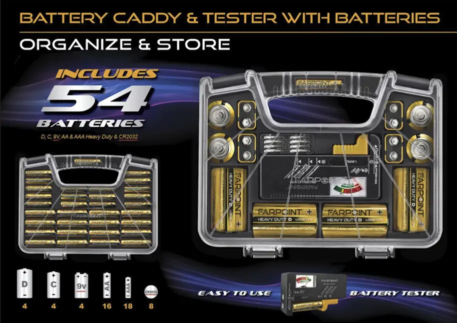 FBLC55212 Battery Caddy & Tester with 54 Batteries 4.webp