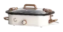 Complete Cuisine 3.5 QT Casserole Slow Cooker w/ Locking Lid (Cream/Gold)