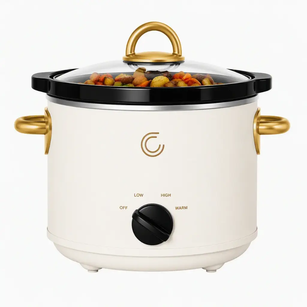Complete Cuisine 3 Quart Slow Cooker Cream/Gold