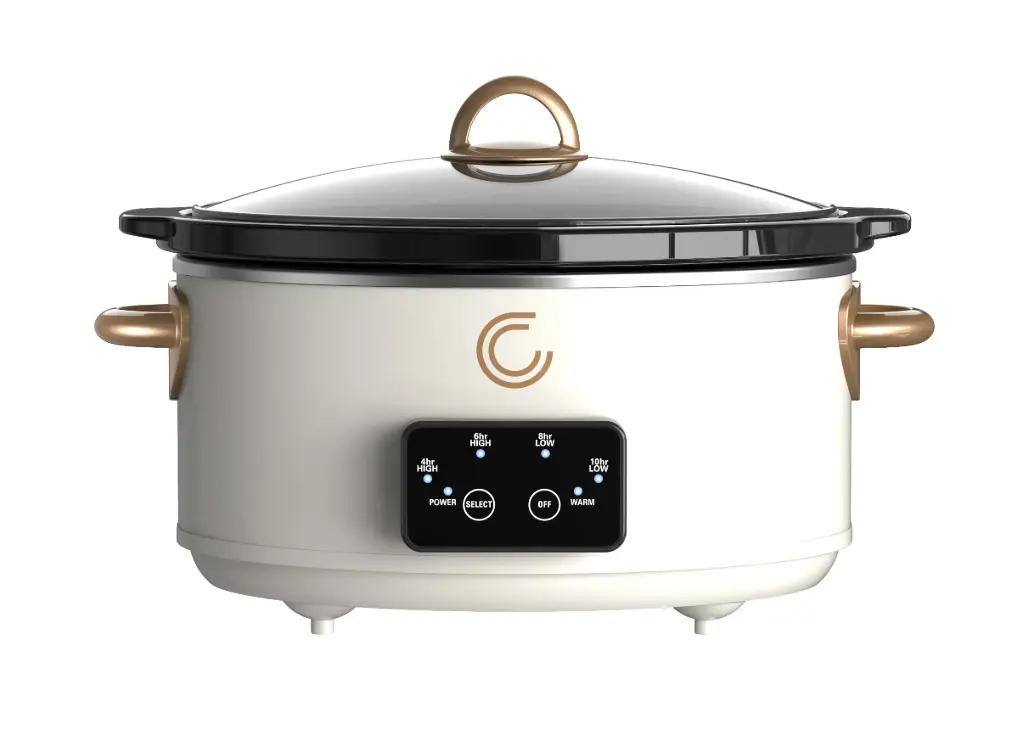 Complete Cuisine 6 QT Programmable Slow Cooker (Cream/Gold)