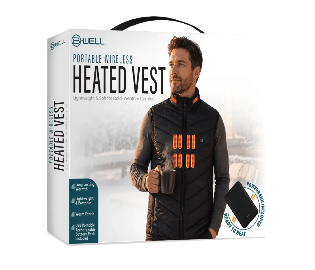 BWell Heated Vest with Powerbank - Black
