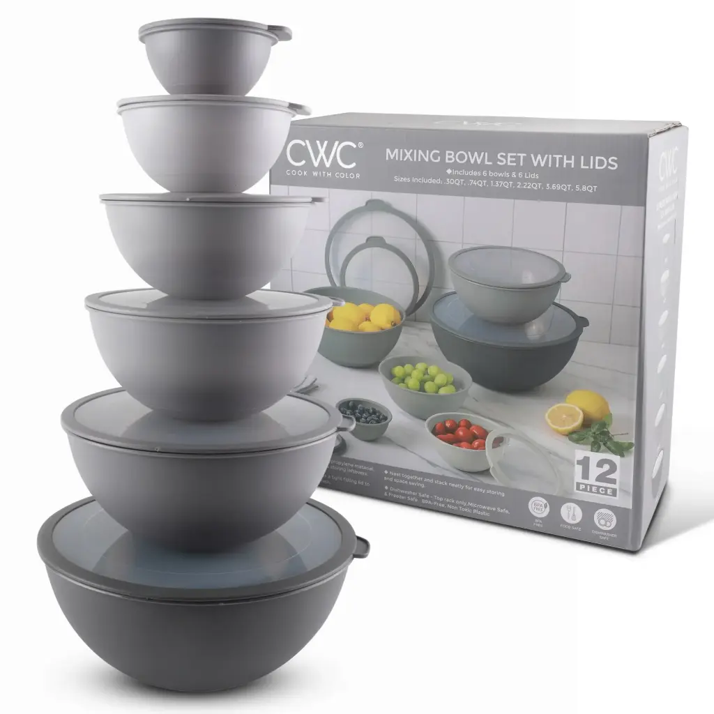 CWC 12 Piece Mixing Bowl Set with Lids 