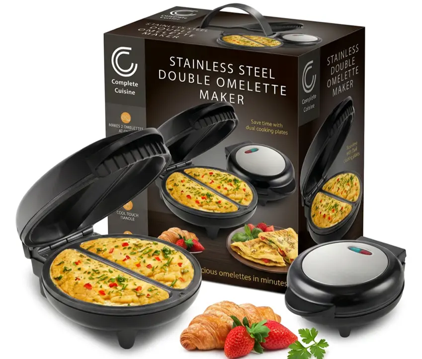 Complete Cuisine Stainless Steel Double Omelette Maker