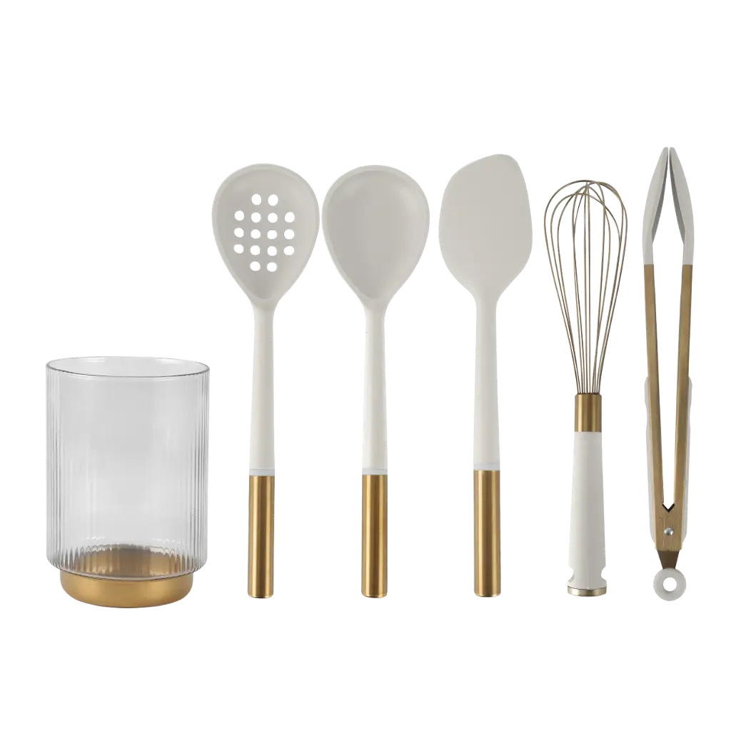 CWC 6 Pc. Silicone Kitchen Utensils Set with Crock