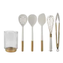 CWC 6 Pc. Silicone Kitchen Utensils Set with Crock