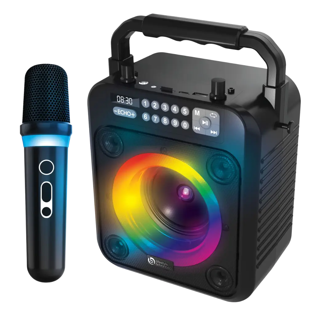 Lifestyle Advanced Music Star Portable Wireless Karaoke Party Speaker With Color-Changing LED Light-Up Mic
