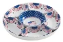 6-Section Melamine Serving Platter with Lazy Susan & Storage Lid- Americana