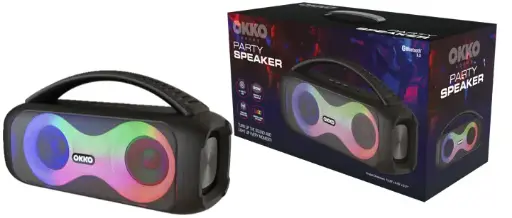 [12596472] Okko 20W Bluetooth Party Speaker with LED Lights and Carrying Handle